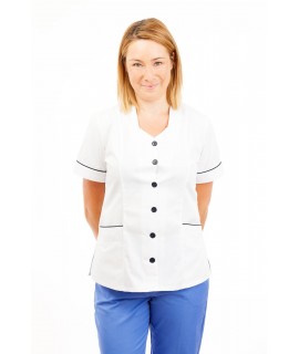 White - Nurses Tunic Sweetheart Neckline T03 T03